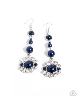 Pearly Plot Twist - Blue Earrings