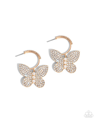 Butterfly Boundary - Gold Earrings
