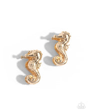 Load image into Gallery viewer, Sea Horse Statement - Gold Earrings