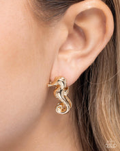 Load image into Gallery viewer, Sea Horse Statement - Gold Earrings