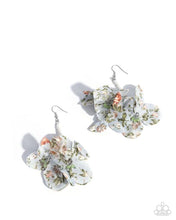 Load image into Gallery viewer, Flourishing Fantasia - Blue Fabric Petal Silver Fishhook Earrings - Empower Me Pink Exclusive 2025 - Paparazzi Accessories