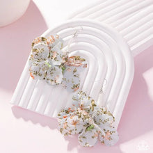 Load image into Gallery viewer, Flourishing Fantasia - Blue Fabric Petal Silver Fishhook Earrings - Empower Me Pink Exclusive 2025 - Paparazzi Accessories