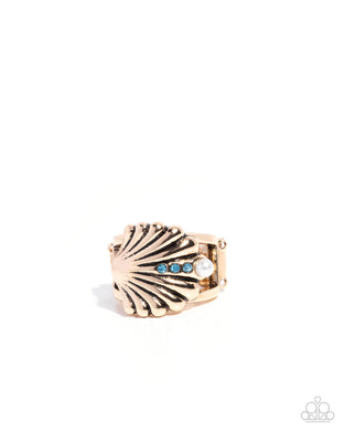 Seashell Side - Blue Gold Ring