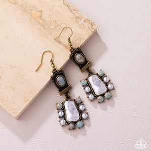 Synthetic Serenity - Brass Earrings