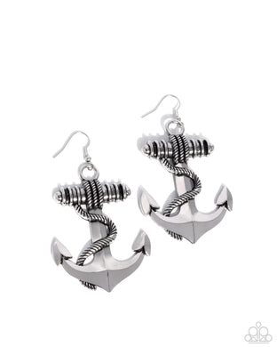 Adorable Anchor - Silver Earrings