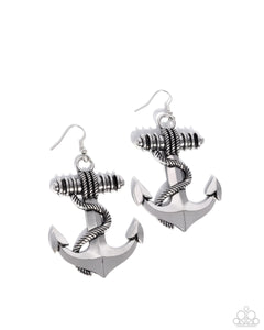 Adorable Anchor - Silver Earrings