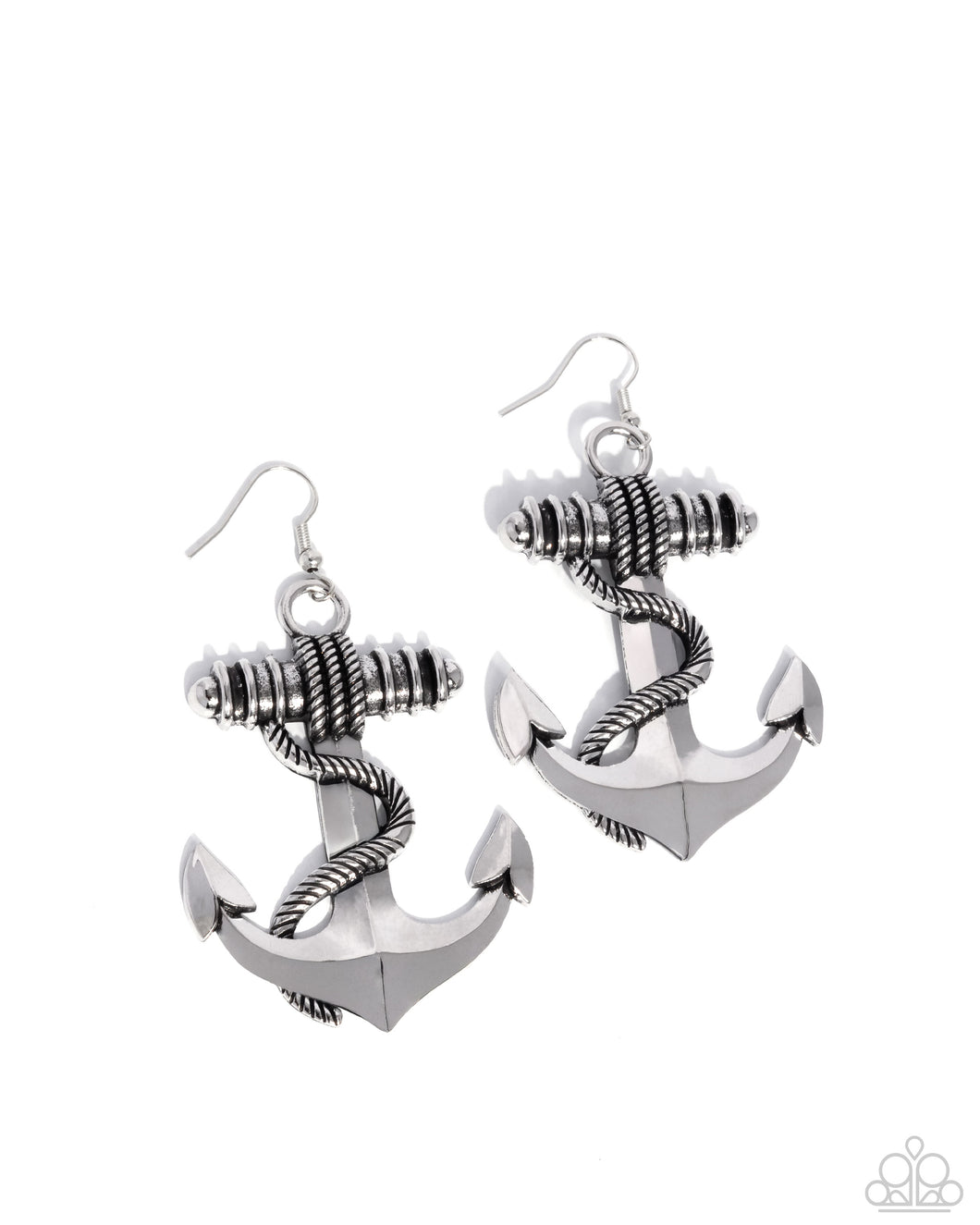 Adorable Anchor - Silver Earrings