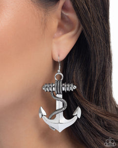 Adorable Anchor - Silver Earrings