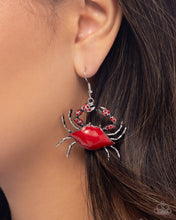 Load image into Gallery viewer, Colorful Crab - Red Earrings