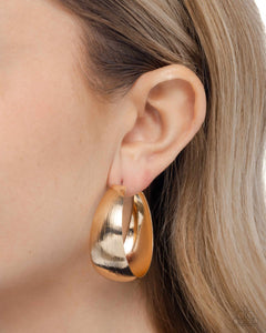 Subtle Sheen -  Gold Hoop Earrings