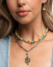 Load image into Gallery viewer, Complete Look: Yellow Cactus Necklace and Earrings