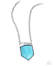 Load image into Gallery viewer, Pendant Passage - Blue Crackle Stone Silver Necklace - Empower Me Pink Exclusive 2025 - Paparazzi Accessories