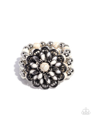 Floral Figment - White Stone Bracelet