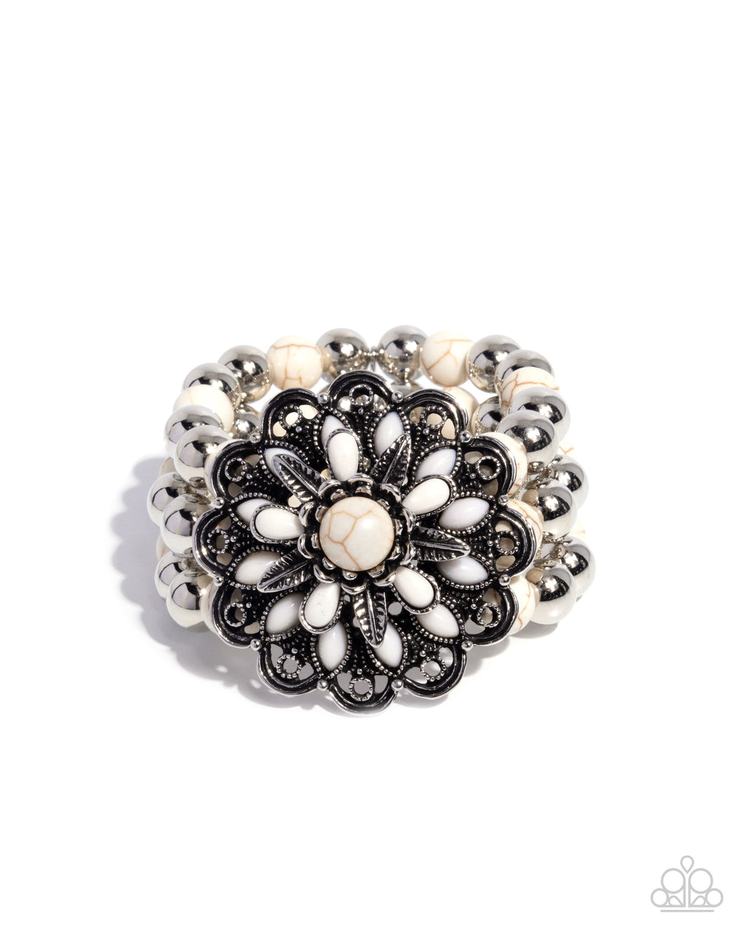 Floral Figment - White Stone Bracelet