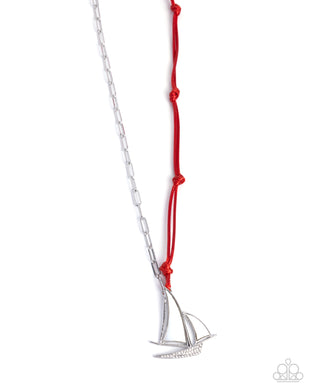 Sailboat Shimmer - Red Necklace