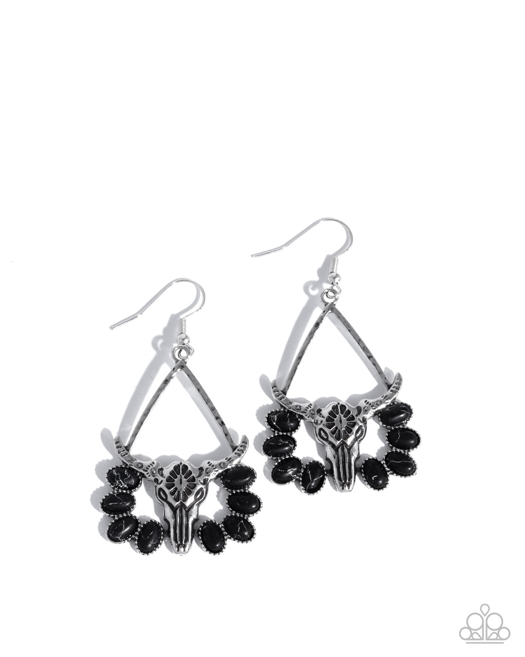 Western Whirlwind - Black Earrings
