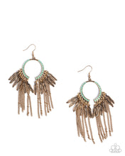 Load image into Gallery viewer, Free-Spirited Fringe - Green Earrings