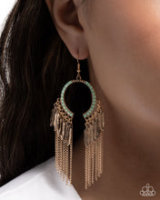 Load image into Gallery viewer, Free-Spirited Fringe - Green Earrings