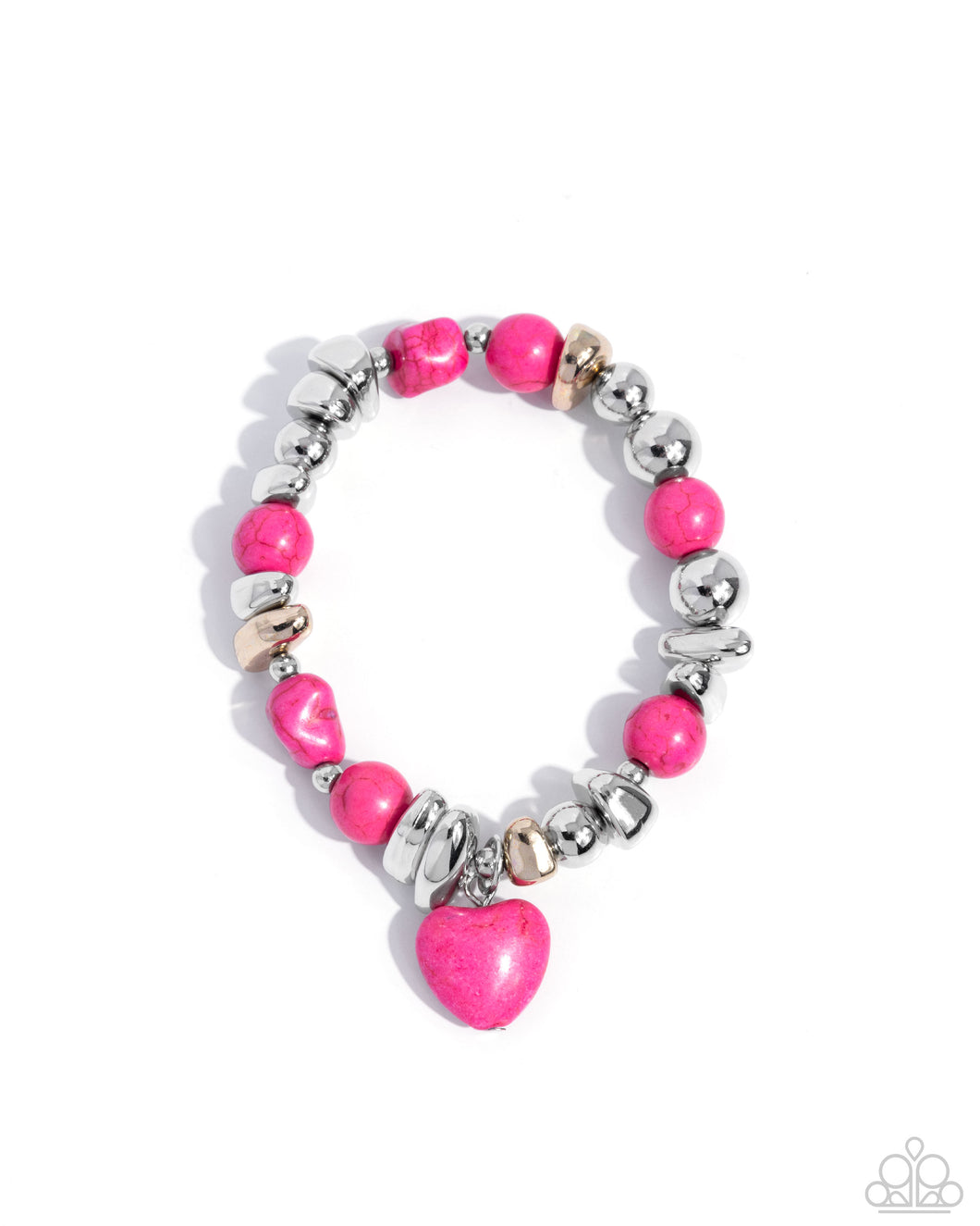 Adorably Asymmetrical -Pink Bracelet