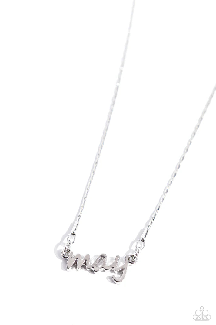 Birth Month Bling - May - Silver Necklace