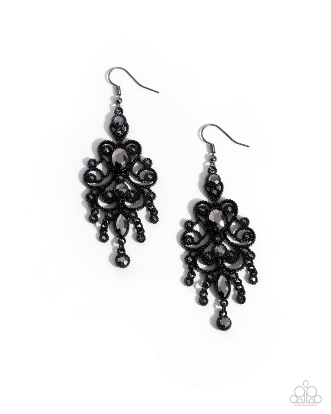 Chandelier Celebration - Black Earrings