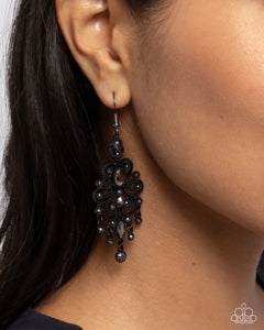 Chandelier Celebration - Black Earrings