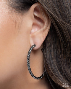 Coiled Class - Black Earrings