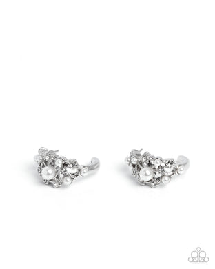 Dotted Daydream - White Earrings