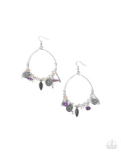 Load image into Gallery viewer, Feathered Fringe - Purple Earrings