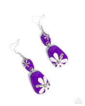 Load image into Gallery viewer, Floral Familia -Purple Earrings