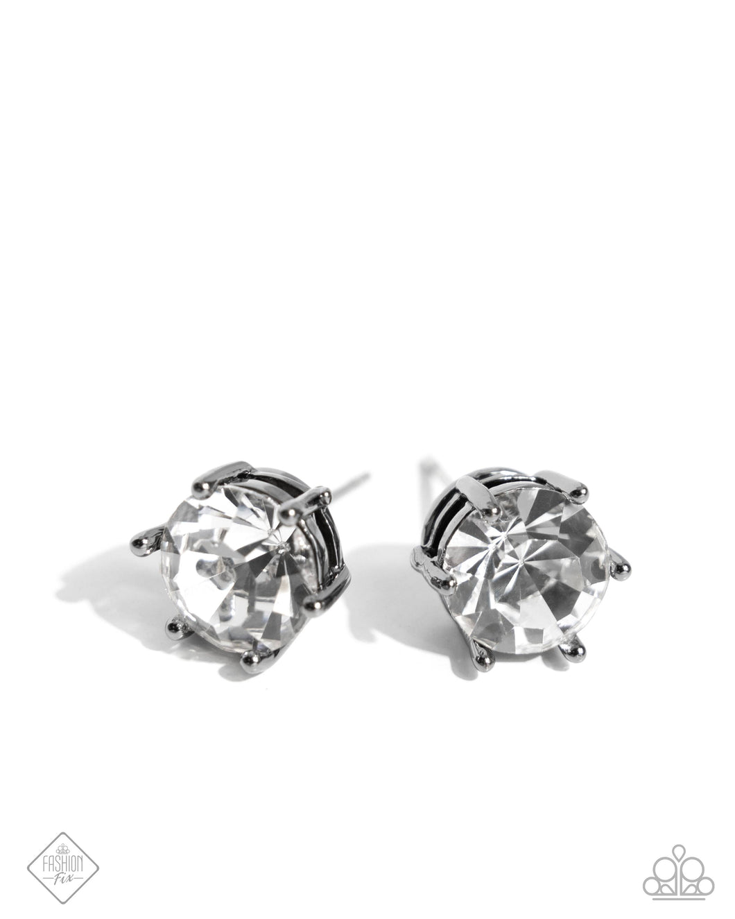 Forceful Facets -Black Earrings
