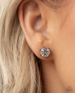 Forceful Facets -Black Earrings