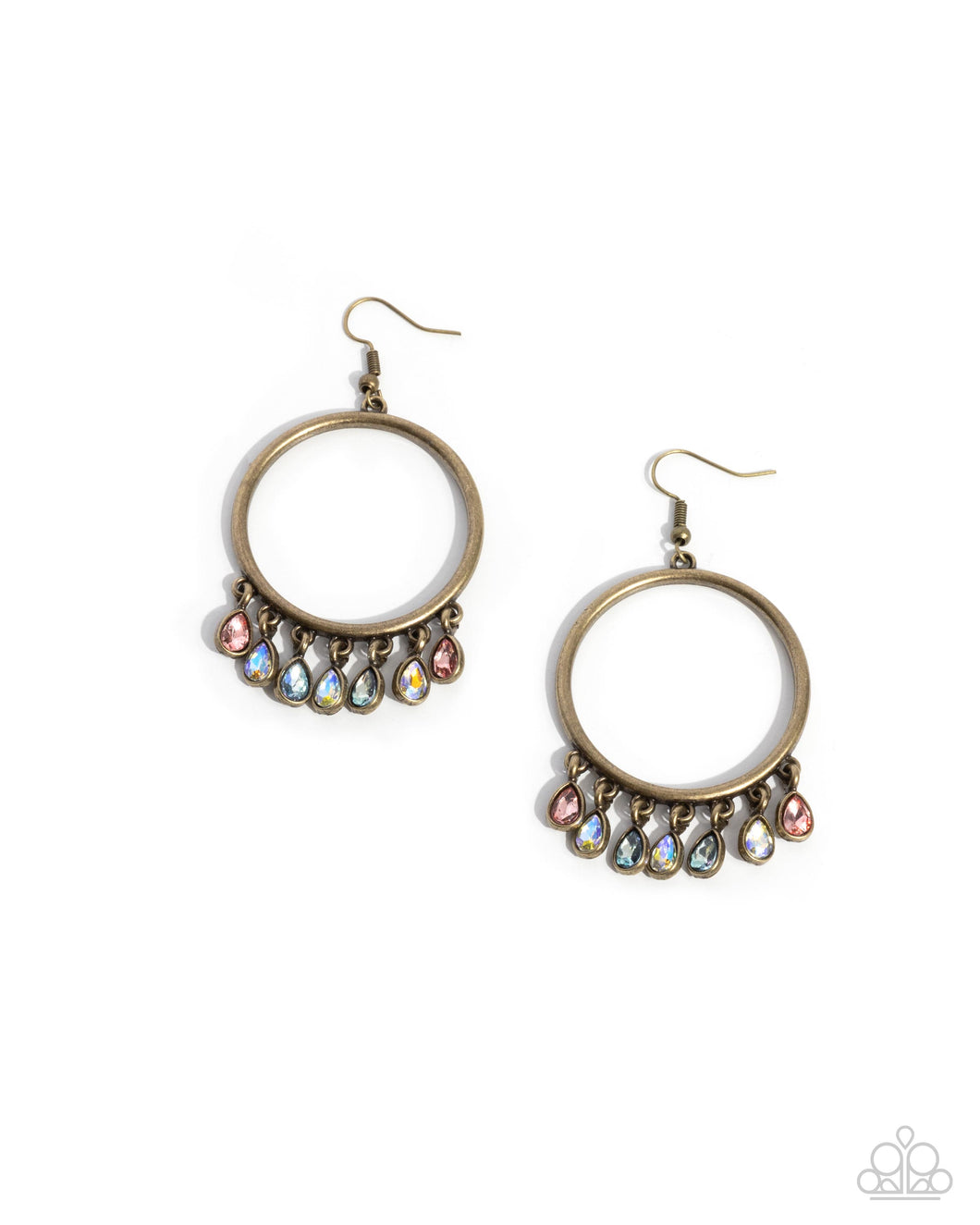 Hooped Hello - Brass Earrings