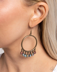 Hooped Hello - Brass Earrings