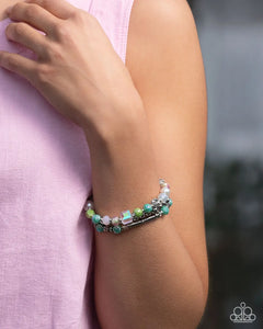 Nonstop Nostalgia - Multi Faceted Iridescent Beaded Stretchy Bracelets - Empower Me Pink Exclusive 2025 - Paparazzi Accessories