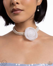 Load image into Gallery viewer, Radiant Rosette - White Necklace