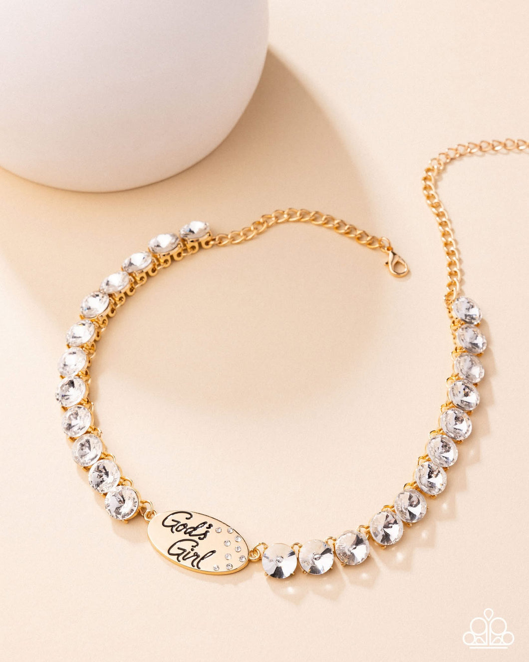 Gods Girl — Gold Necklace Choker — Pink Diamond 2025