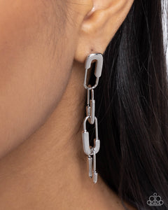 Linked Launch - Silver Earrings