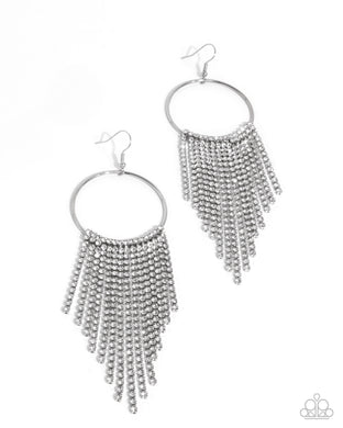 Streamlined Shimmer - White Earrings