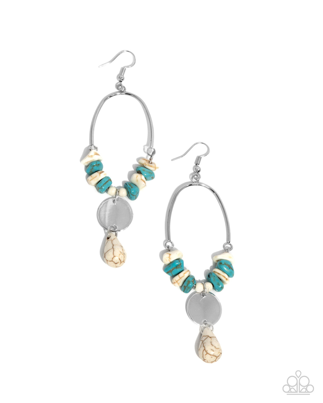 Suspended Santa Fe -White Earrings