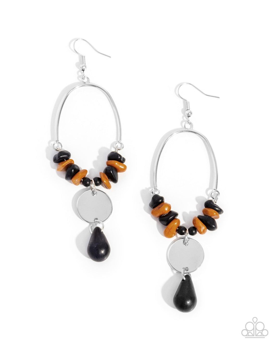 Suspended Santa Fe -Black Earrings