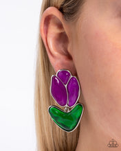 Load image into Gallery viewer, Tulip Triumph - Purple Earrings