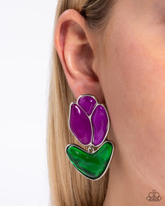 Tulip Triumph - Purple Earrings