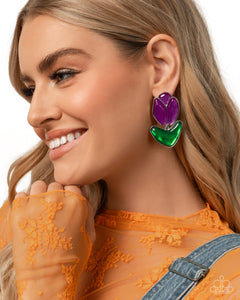 Tulip Triumph - Purple Earrings