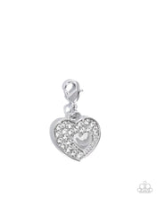 Load image into Gallery viewer, Memorable Matriarch - White Rhinestone Hear Rhodium Plated Charm - Paparazzi