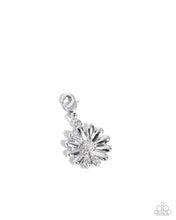 Load image into Gallery viewer, Matriarch Moment - White Rhinestone Flower Rhodium Plated Charm - Paparazzi